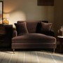 Brown Chenille Love Seat - Payton