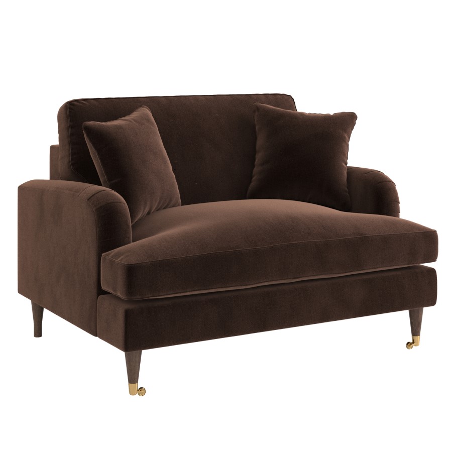 Brown Chenille Love Seat - Payton
