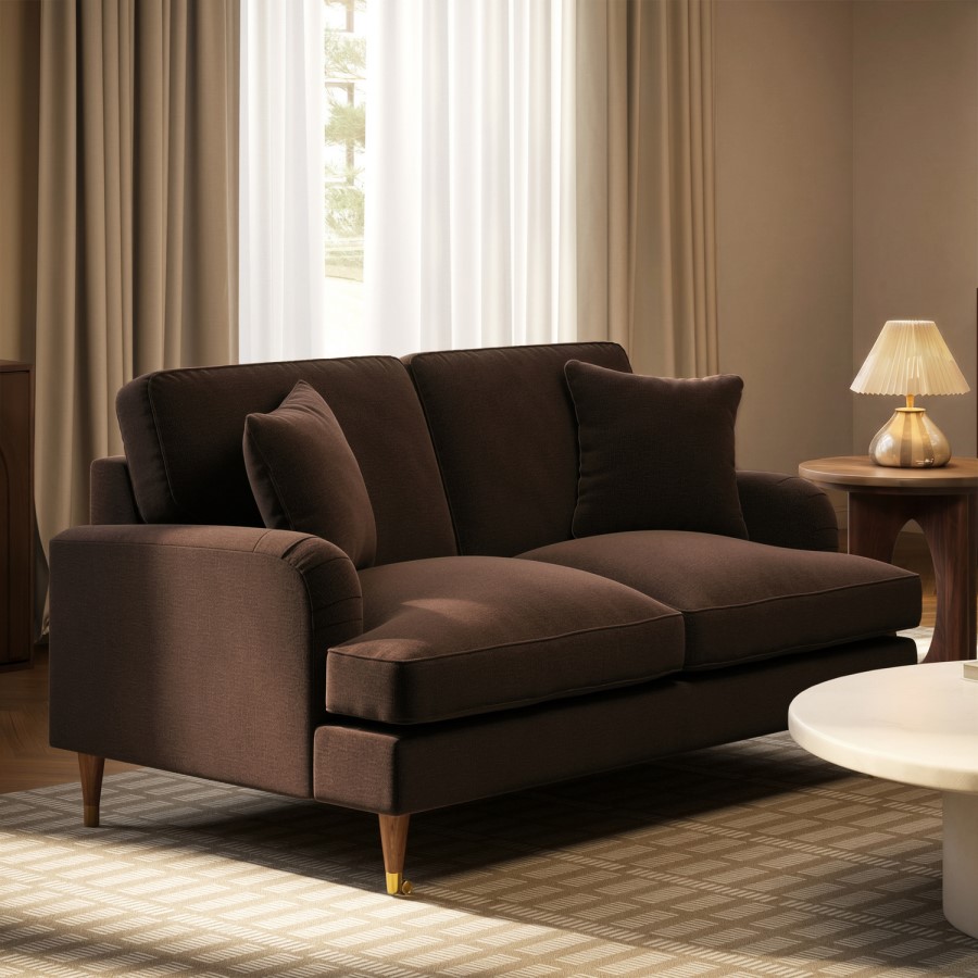 Brown Chenille 2 Seater Sofa - Payton
