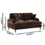 Brown Chenille 2 Seater Sofa - Payton