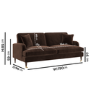 Brown Chenille 3 Seater Sofa - Payton