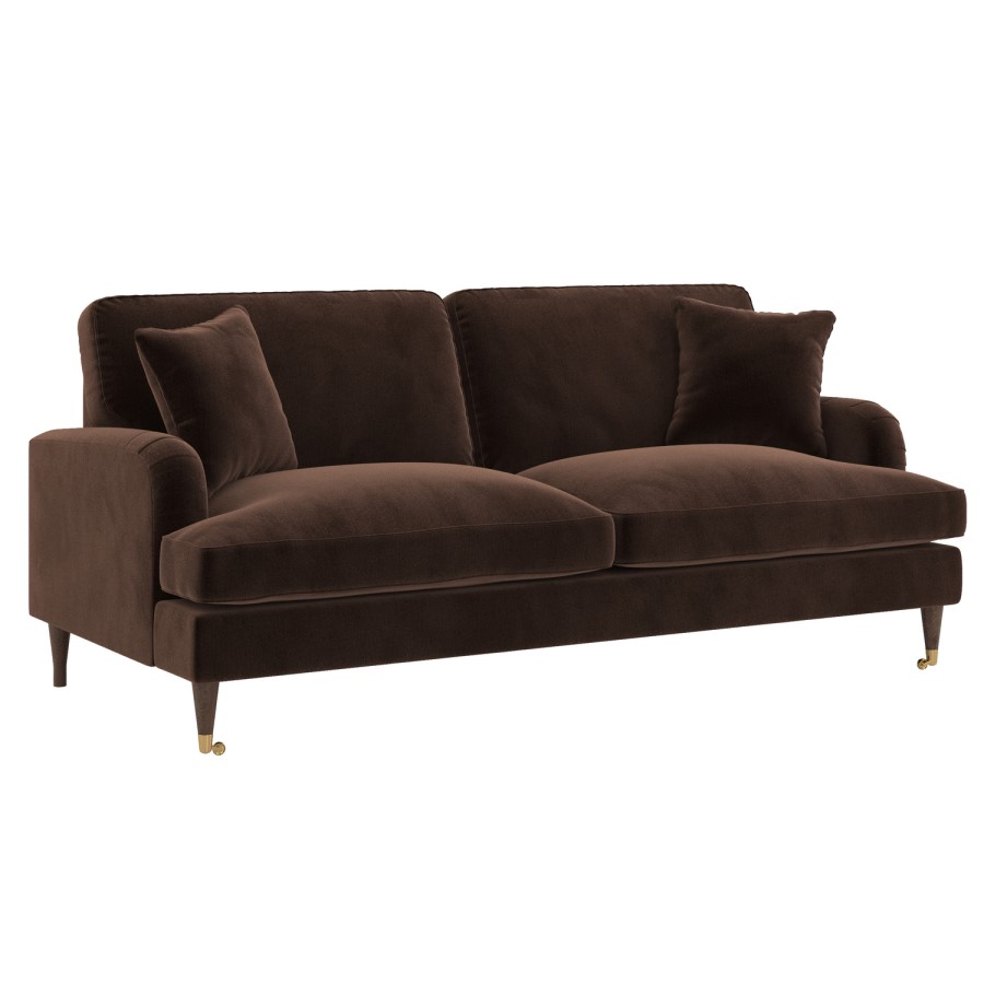 Brown Chenille 3 Seater Sofa - Payton