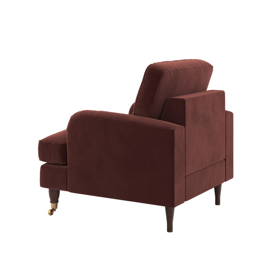 Merlot Red Chenille Armchair - Payton
