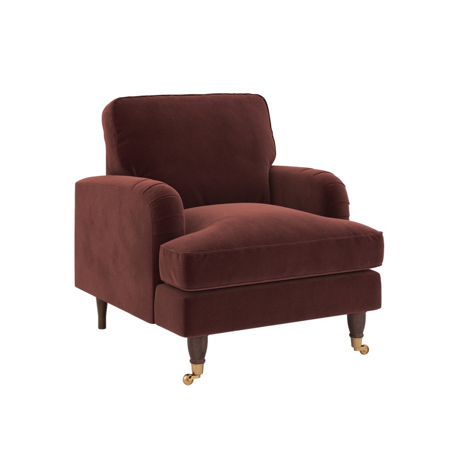 Merlot Red Chenille Armchair - Payton