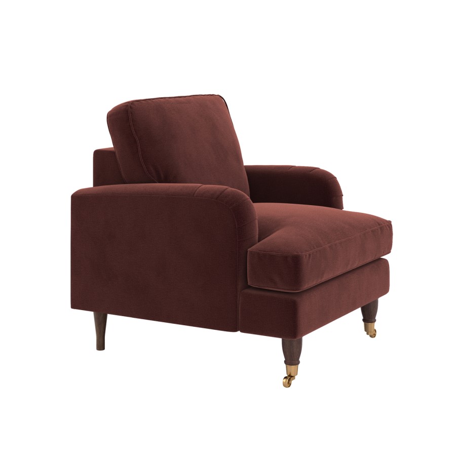 Merlot Red Chenille Armchair - Payton