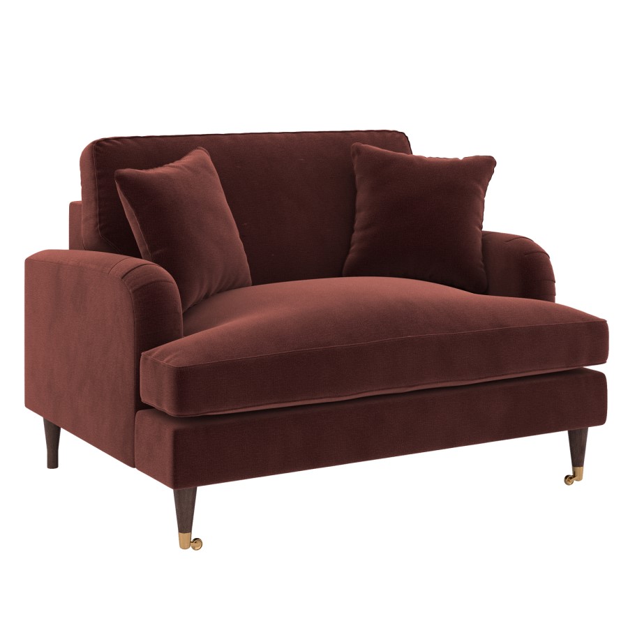 Merlot Red Chenille Love Seat – Payton 