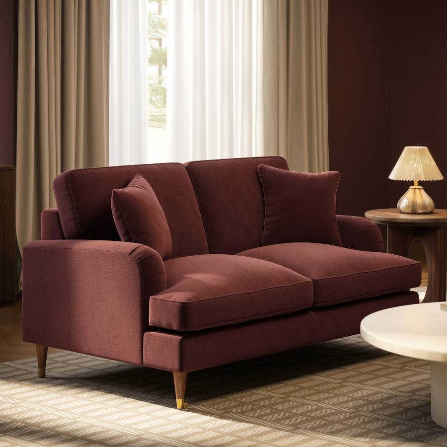 Merlot Red Chenille 2 Seater Sofa - Payton