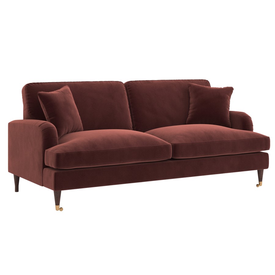 Merlot Red Chenille 3 Seater Sofa - Payton