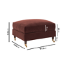 Merlot Red Chenille Footstool - Payton