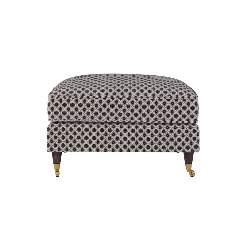 Patterned Velvet Footstool - Payton
