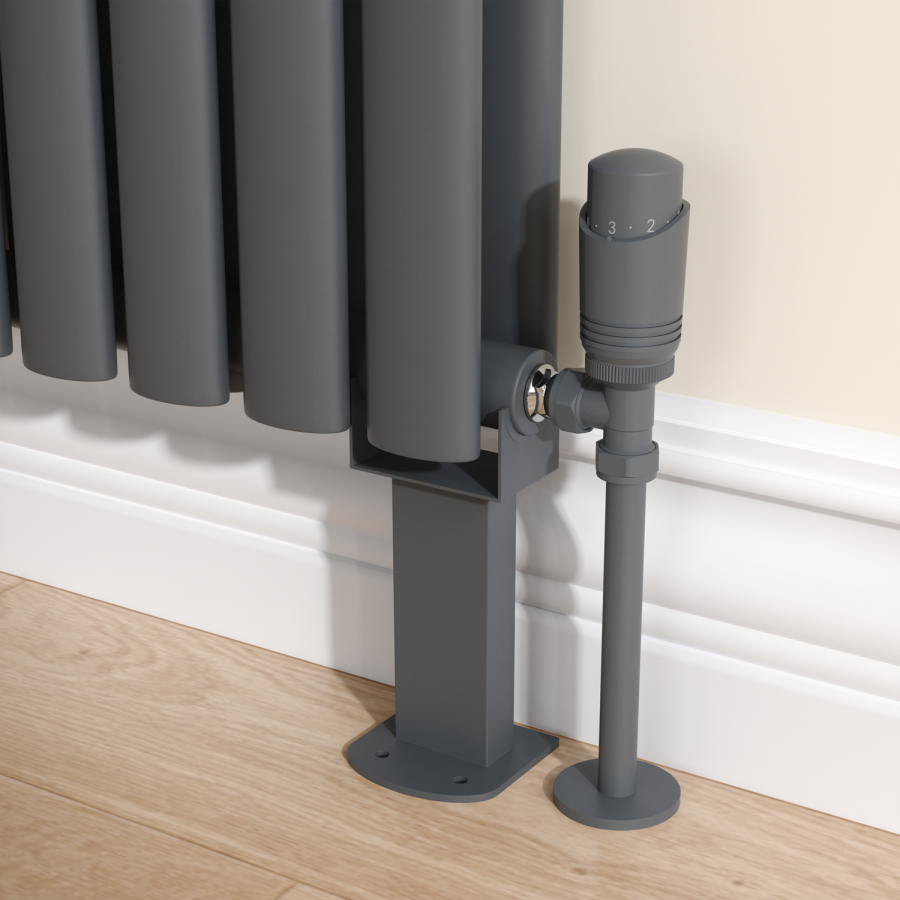 Sorrento Anthracite Designer Radiator Feet -Suitable for Single and Double Panel Radiator