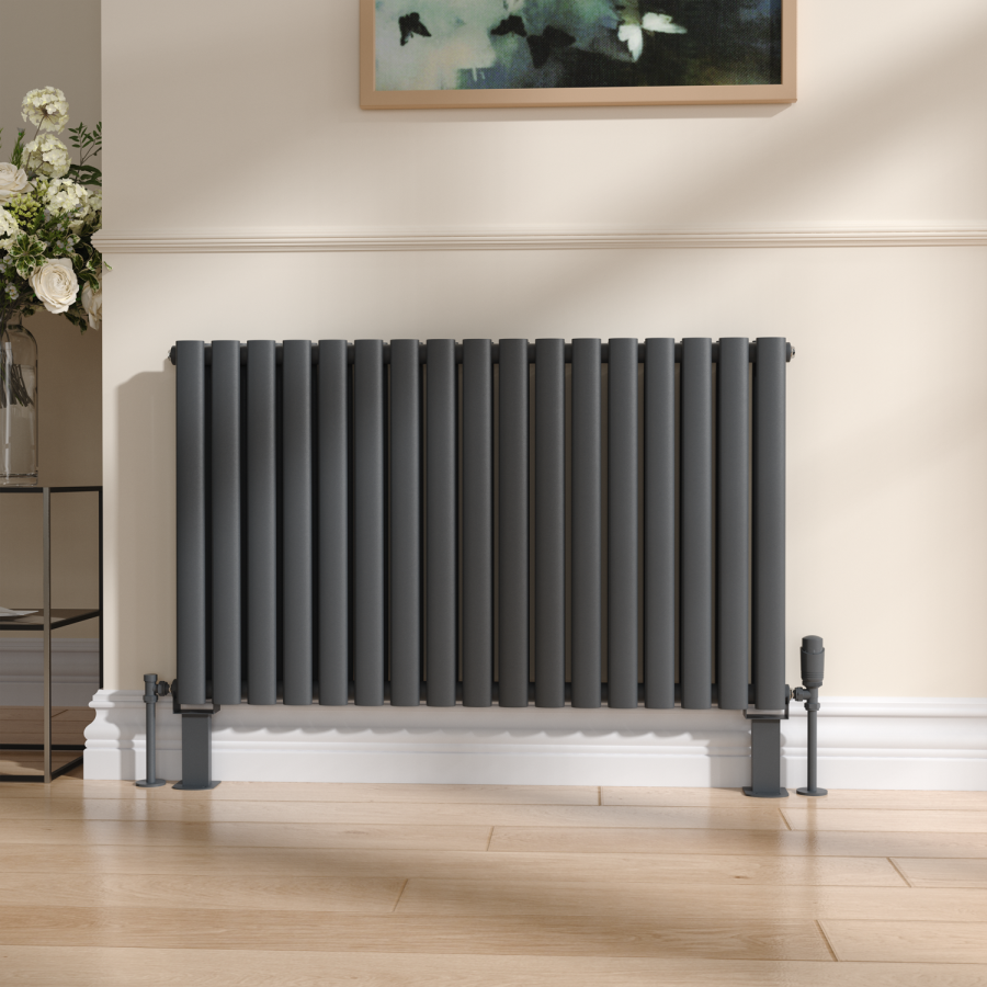 Sorrento Anthracite Designer Radiator Feet -Suitable for Single and Double Panel Radiator