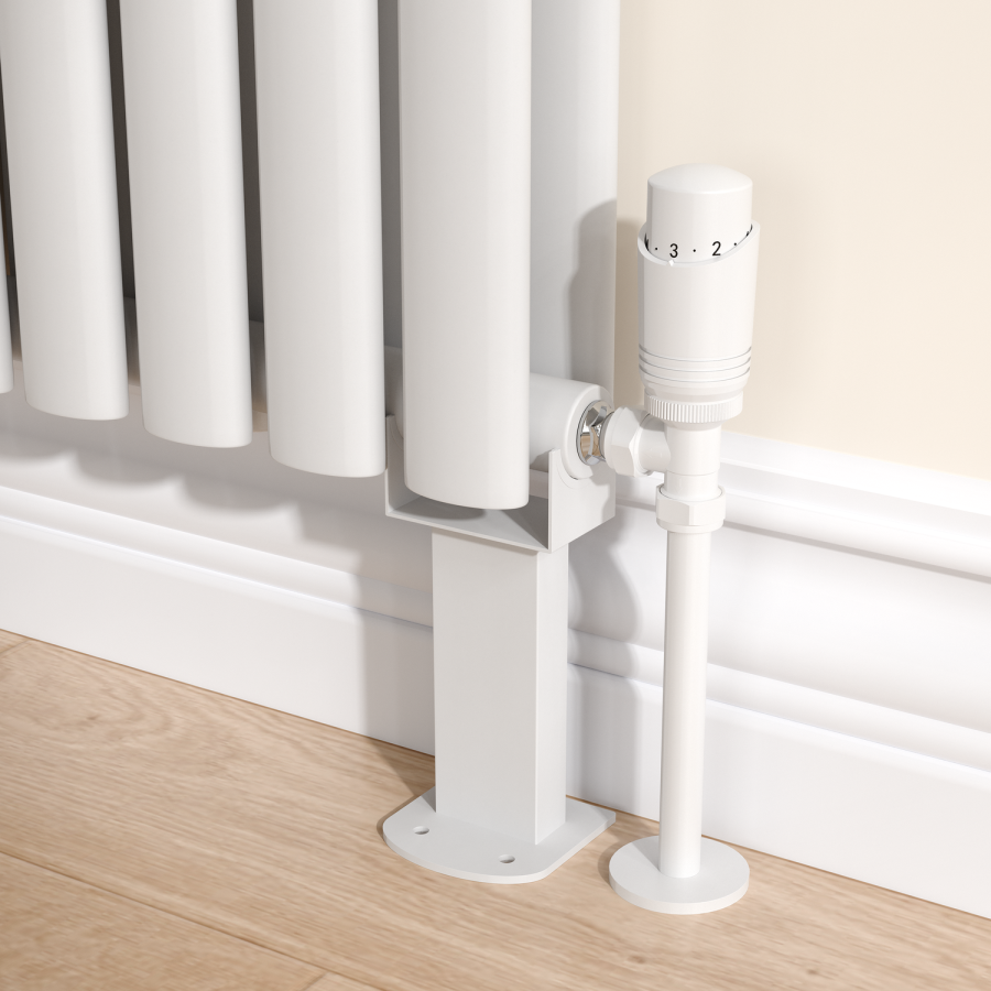 Sorrento White Designer Radiator Feet -Suitable for Single and Double Panel Radiator