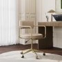 Beige Faux Leather Swivel Office Chair - Soren 