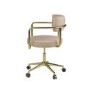 Beige Faux Leather Swivel Office Chair - Soren 
