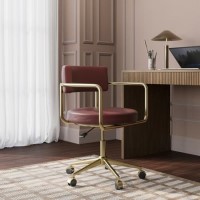 Burgundy Faux Leather Swivel Office Chair - Soren 