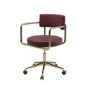 Burgundy Faux Leather Swivel Bedroom Chair - Soren