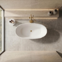 Freestanding Double Ended Stone Resin Solid Surface Bath 1500 x 720mm - Opal