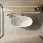 Freestanding Double Ended Stone Resin Solid Surface Bath 1500 x 720mm - Opal