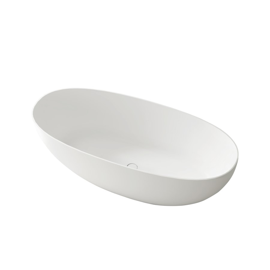 Freestanding Double Ended Stone Resin Solid Surface Bath 1500 x 720mm - Opal