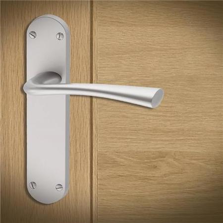 Internal Pearl Nickel Lever Fire Door Handle with Latch and Hinges Pack - 75mm Latch - Struma - XL Joinery