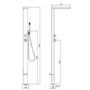 Black Thermostatic Outdoor Shower with Pencil Hand Shower 2 Outlets - Suva