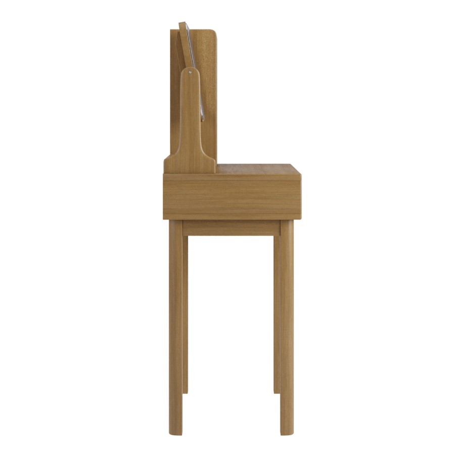 Natural Oak Dressing Table With Mirror and Matching Stool - Sawyer