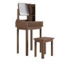 Walnut Dressing Table With Mirror and Matching Stool - Sawyer 
