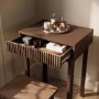 Walnut Dressing Table With Mirror and Matching Stool - Sawyer 