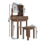 Walnut Dressing Table With Mirror and Matching Stool - Sawyer 