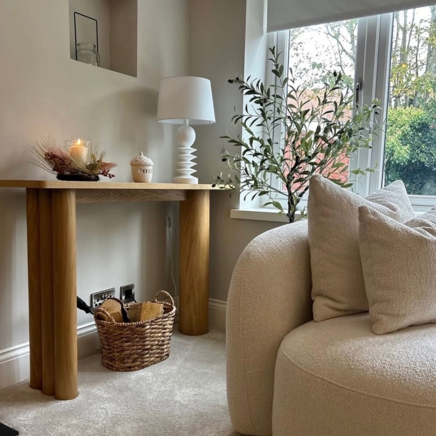 Oak Console Table with Fluted Legs - 120cm - Tate