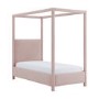 Pink Velvet Single Four Poster Bed Frame - Tiana