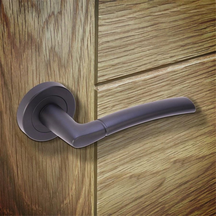 Internal Matt Black Lever Fire Door Handle with Latch and Hinges Pack - 65mm Latch - Tanaro - XL Joinery