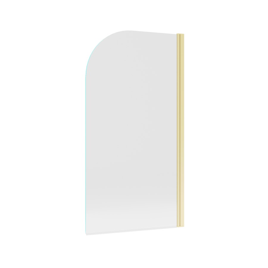 Brushed Brass Pivot Shower Bath Screen 1450 x 775mm - Taurus
