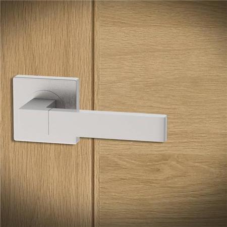Internal Pearl Nickel Lever Fire Door Handle with Latch and Hinges Pack - 65mm Latch - Torne - XL Joinery