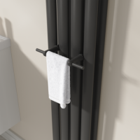 Black Designer Towel Holder for Steel & Electric Radiators - 230mm