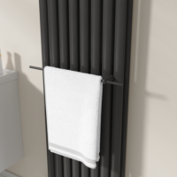 Black Designer Towel Holder for Steel & Electric Radiators - 520mm
