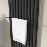 Black Designer Towel Holder for Steel & Electric Radiators - 620mm