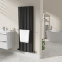 Black Designer Towel Holder for Steel & Electric Radiators - 620mm