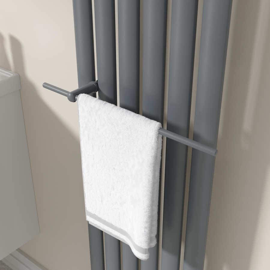 Anthracite Designer Towel Holder for Steel & Electric Radiators - 420mm
