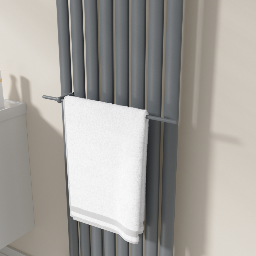 Anthracite Designer Towel Holder for Steel & Electric Radiators - 520mm