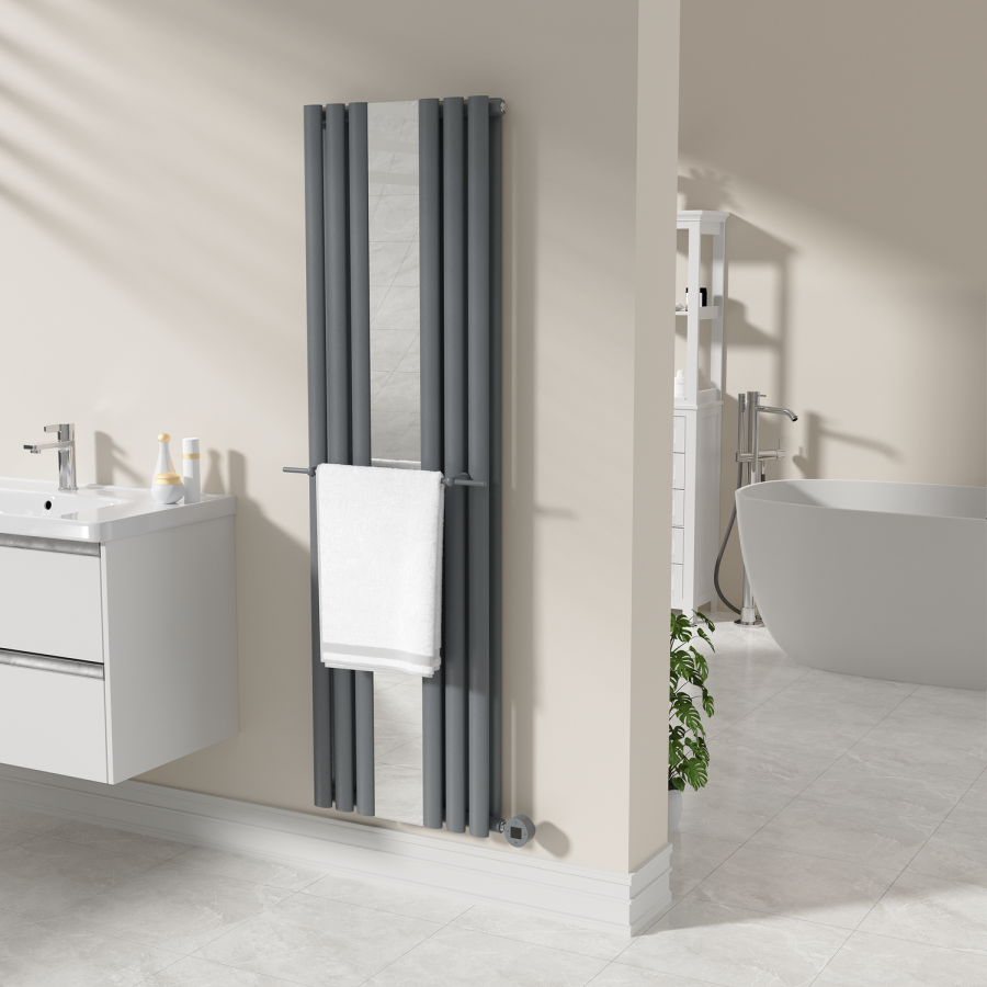 Anthracite Designer Towel Holder for Steel & Electric Radiators - 520mm