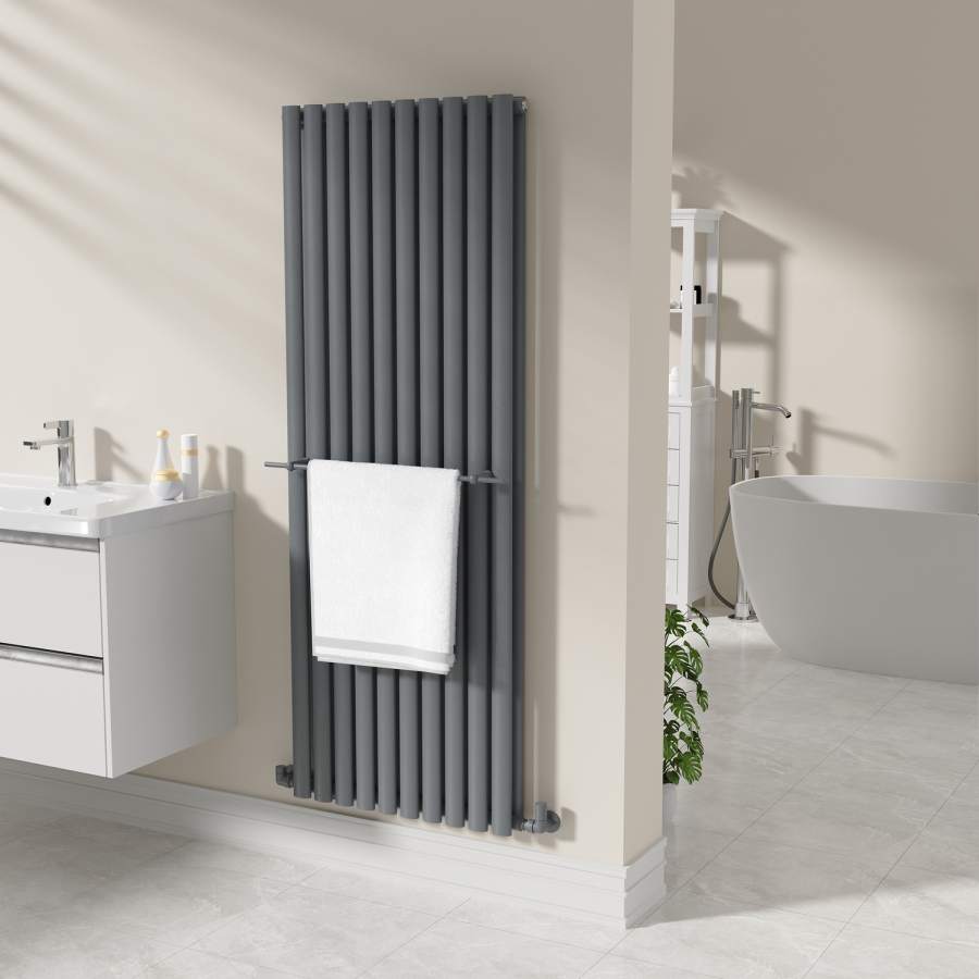 Anthracite Designer Towel Holder for Steel & Electric Radiators - 620mm