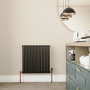 Elego Copper Modern TRV Angled Thermostatic Radiator Valves With Lockshield