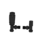 Elego Matte Black Modern TRV Angled Thermostatic Radiator Valves With Lockshield