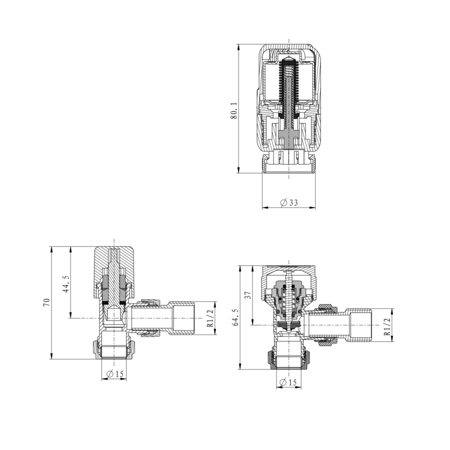 Elego White Modern TRV Angled Thermostatic Radiator Valves With Lockshield