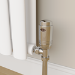 Elego Chrome Modern TRV Angled Thermostatic Radiator Valves With Lockshield