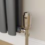 Elego Chrome Modern TRV Angled Thermostatic Radiator Valves With Lockshield
