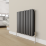 Elego Chrome Modern TRV Angled Thermostatic Radiator Valves With Lockshield