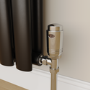 Elego Chrome Modern TRV Angled Thermostatic Radiator Valves With Lockshield